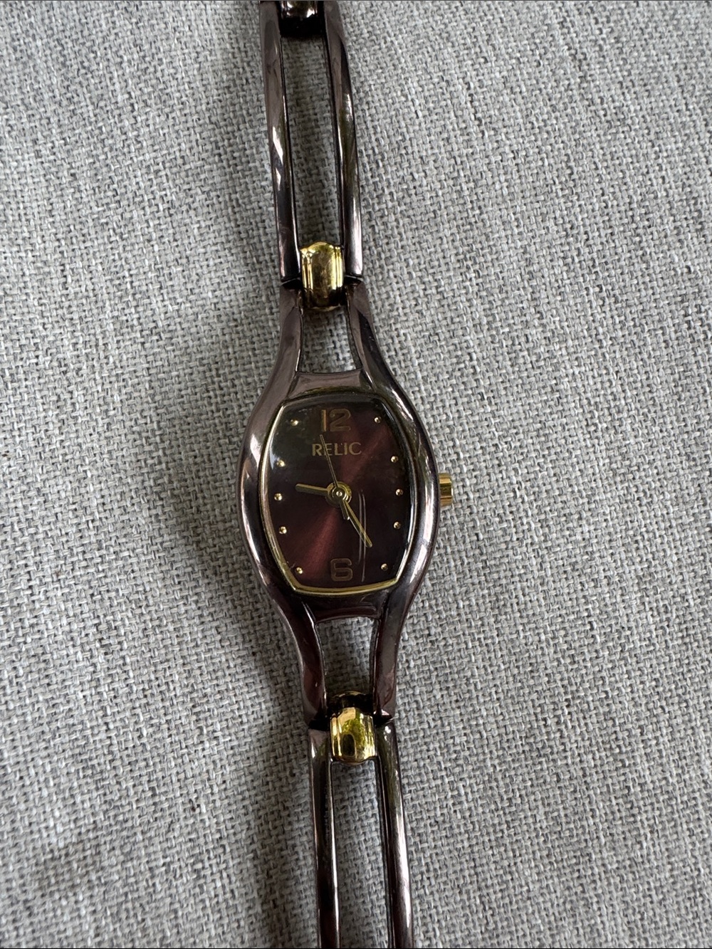Relic Women's Brown and Gold Bracelet Watch